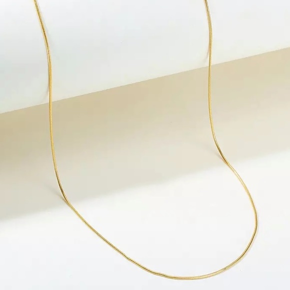 Gold Plated Thin Snake Chain Necklace - Picture 2 of 4